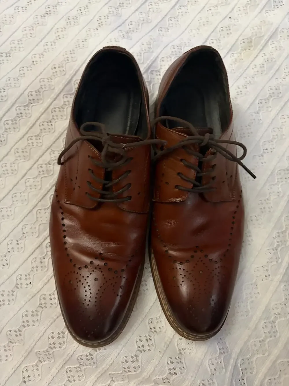 Stacy Adams Brown Leather Wingtip Oxford Dress Shoes Lace Up Men's Size 10